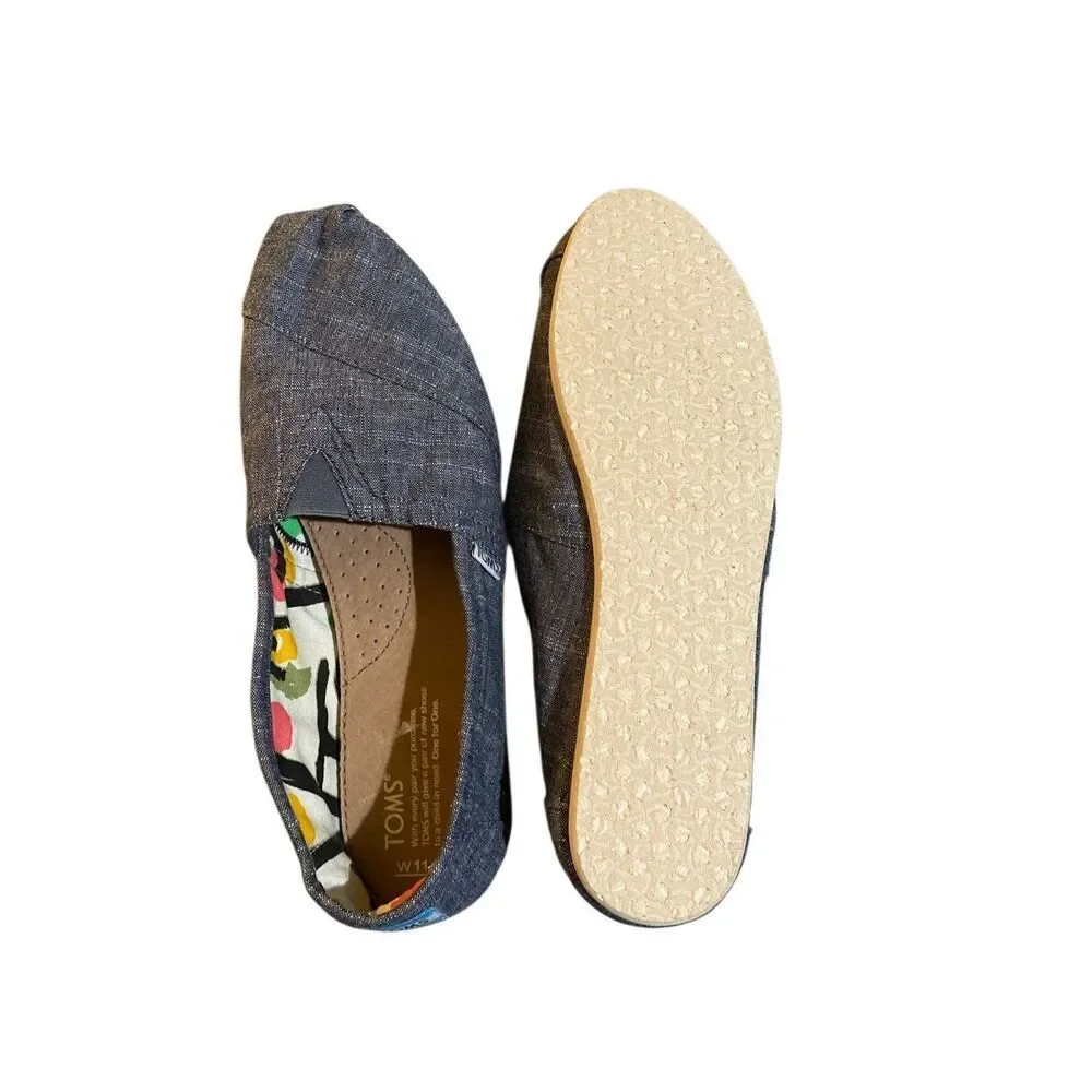 Tom’s women’s classic Alpargata chambray slip on shoe flat 11